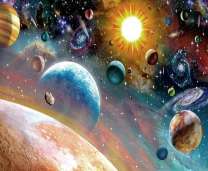 Красивый вид на Солнечную систему