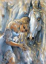 Девушка и лошади