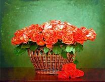 Большая корзина с розами