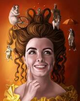 Веселая девушка и собачки