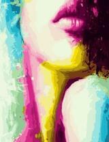 Девушка в ярких цветах радуги