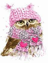 Милая совушка в розовой шляпке