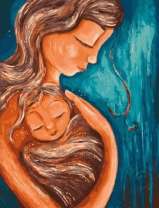 Мама качает ребёночка