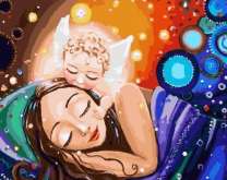 Ангелочек охраняет сон девушки