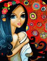 Черноволосая девушка с младенцем