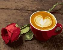 Латте с сердечком и роза