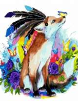 Лиса индеец и бабочки