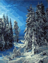 Зимний еловый лес