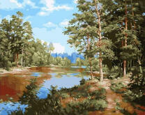 Пейзаж в сосновом лесу