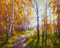 Прогулка по осенней березовой роще