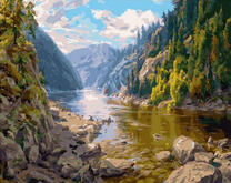 Чистая река среди гор