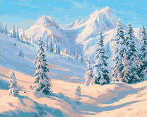 Красивая заснеженная горная долина