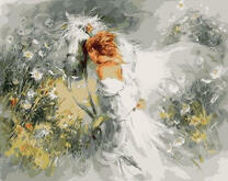 Девушка и ее белый конь