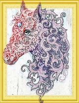 Розовая кудрявая лошадь