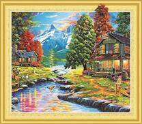 Горная деревушка у реки