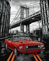 Форд мустанг на фоне моста