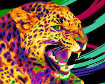 Страшный оскал леопарда