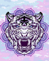 Белый грозный лик тигра