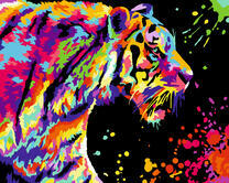 Тигр в ярких красках стиля поп-арт