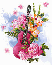 Гитара и цветущие розы