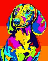 Милая цветная такса