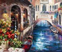 Речной канал утром в Венеции