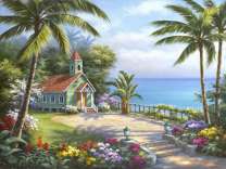 Католический храм на берегу моря