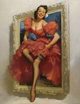 Фигуристая дама в пышном платье