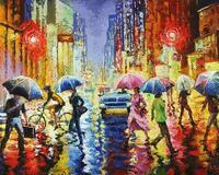 Картина по номерам «Дождь в большом городе»