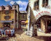 Кафе на улице старинного городка