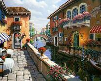 Летняя терасса кафе в центре Венеции