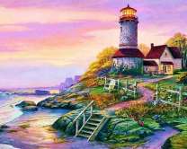 Маяк на берегу тихого моря