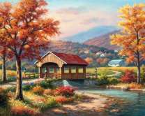 Крытый мостик через реку