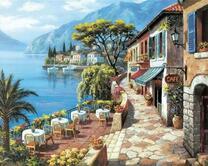 Кафе с видом на море. Сен Ким