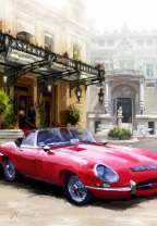 Автомобиль малинового цвета