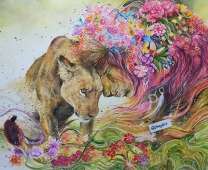 Львиное семейство и цветы