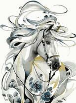 Лошадь в цветочной попоне