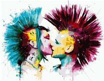 Пара с ирокезами целуется. Патрис Мурчиано