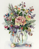 Букет цветов в прозрачной банке