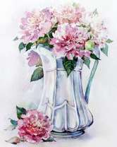 Пионы в белом кувшине