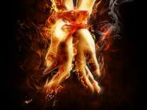 Пара рук связанная нитью