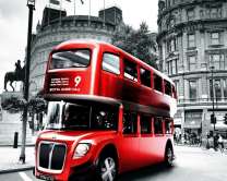 Лондонский автобус серым днем