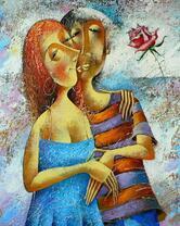 Влюбленная пара и роза