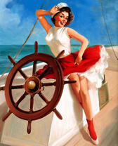 Девушка у штурвала