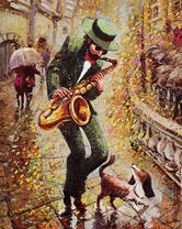 Саксофонист с собачкой