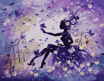 Цветочная фея в фиолетовых тонах