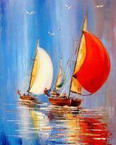 Два парусника на спокойной глади моря