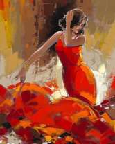 Роковая девушка в красном