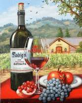 Красное вино, гранат и виноград