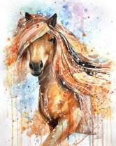 Лошадь с длинной гривой